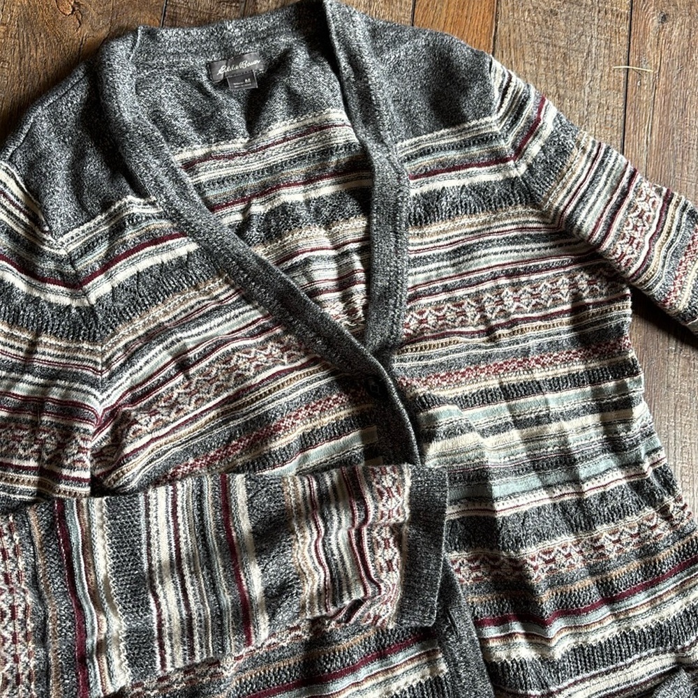 Eddie Bauer Striped Patterned Cardigan